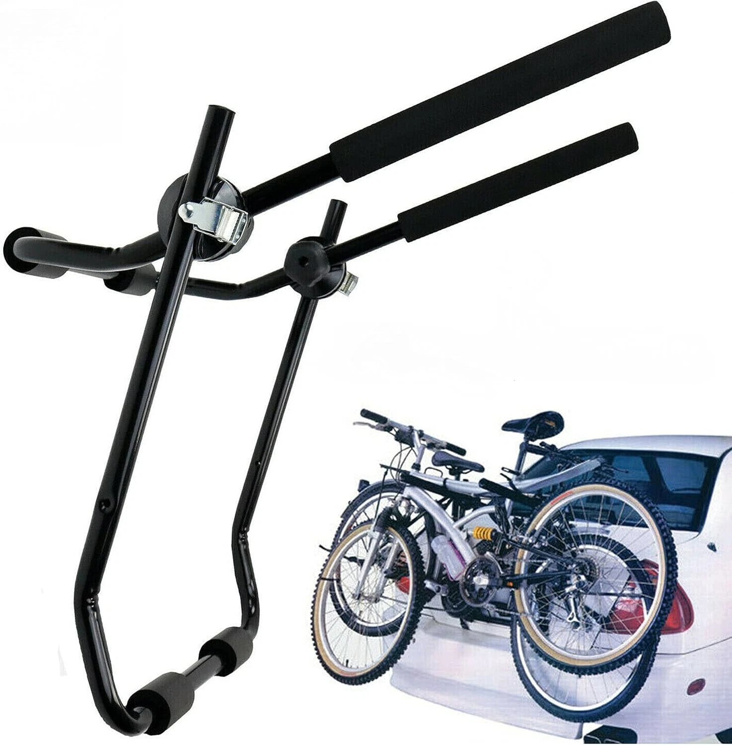 Twin Bike Bicycle Travel Rack Carrier 4 x 4 Car Body Boot Foldable Adjust 30kg - Image 1