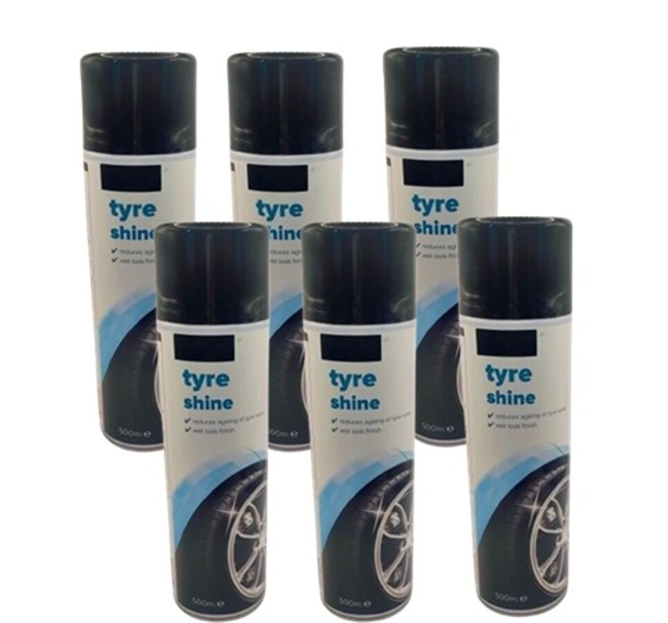 6 x Premium 500ml Tyre Shine Spray Long-Lasting Wet Look Finish & Advanced Tyre Wall Protection - Image 1