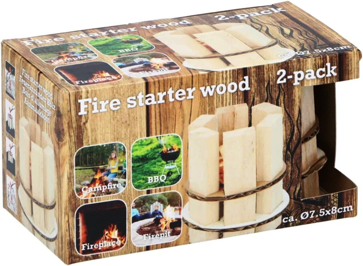 48x Wood Firelighters Eco Friendly Natural Wood & Log Burners Fire Starts - Image 1